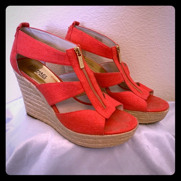 michael kors berkley weave canvas espadrille wedges